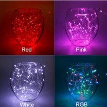 LED Lichterkette Weihnachtslichter Draht 10m warmweiss Party (USB, Batterie, rot/pink/blau/gelb/grün/farbig)